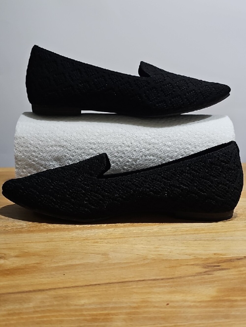 Skechers Black Knit Slip-On Women's Loafers - Picture 4 of 6